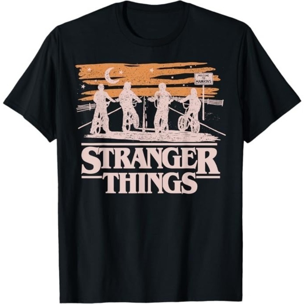 Stranger Things Night Silhouettes Graphic Netflix Fan Unisex T-Shirt